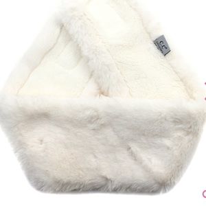 C.C. Brand Sherpa lined headband-Ivory